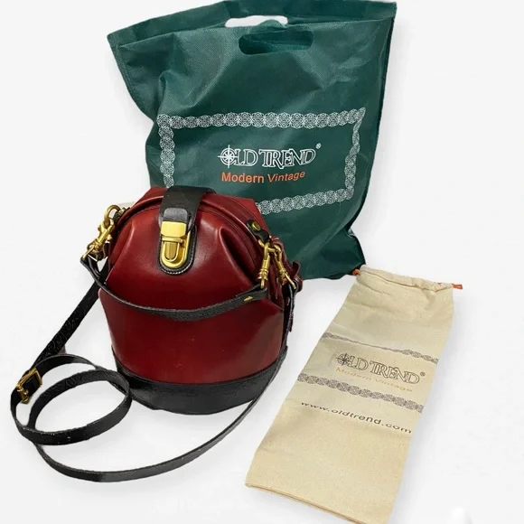 Old Trend Women's Burgundy and Black Crossbody Bag - Picture 1 of 14